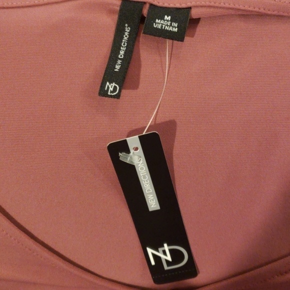 New Directions Tunic Pink Leather Lace up NWT M - Picture 5 of 8